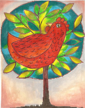 KS-7 Chicken in a tree 8 1/2 x 11 18 Mesh KEN SWINSON The Meredith Collection