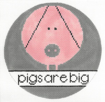 Ornament HC-O410 Pigs are Big 5" Round  Charley Harper 18 Mesh 