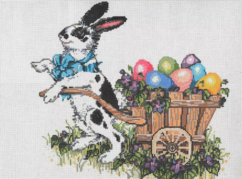 Hop to it! Rabbit Eggs 11.5 x 13  14 Mesh Once In A Blue Moon By Sandra Gilmore 14-988