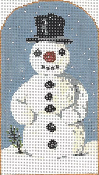Mini Man II Snowman 4 1/2 x 8 14 Mesh Once In A Blue Moon By Sandra Gilmore 14-1196