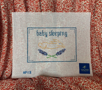 AF83 Blue Baby Sleepin 5" x 7"	14 Mesh  Anne Fisher Needlepoint, llc