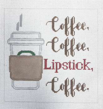 APBU24 Coffee, coffee, lipstick, coffee 18 mesh 6.5 x 6.25 A Poore Girl Paints