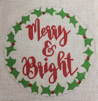 APCH10 Merry & Bright 18 mesh 4.5” round A Poore Girl Paints