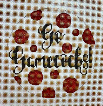 APCO33 Go Gamecocks 18 mesh 4.5” round University of South Carolina A Poore Girl Paints