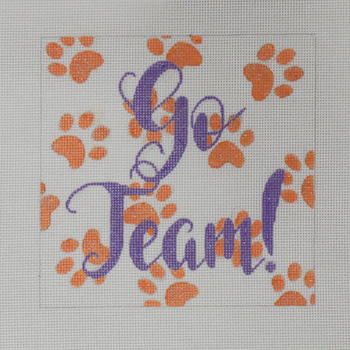 APCO11 Go Team! Clemson 18 mesh 5.5 x 5.5 A Poore Girl Paints