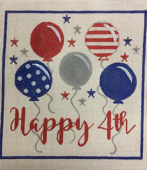 APPA04 Happy 4th 18 mesh 6.5 x 6.5 18 mesh 4.5” round A Poore Girl Paints