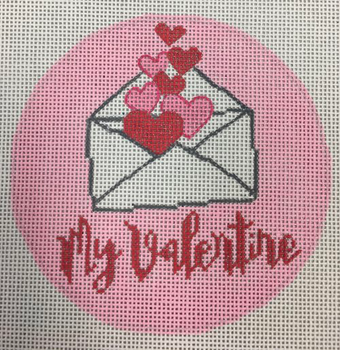 APVA08 My valentine 18 mesh 4.5” round  A Poore Girl Paints