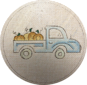 CM-04 Truck of pumpkins 18 mesh 4.5” round  Camilla Moss