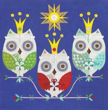 AS-01-13	Three Wise Owls 12" x 12"  13 Mesh Amanda Shufflebotham Love You More