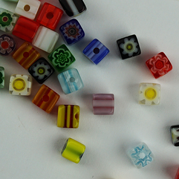 #FF-007 Millefiori Square Fab Flower Bead Sundance Designs