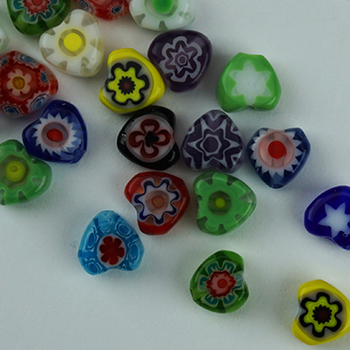 #FF-009 Millefiori Heart Fab Flower Bead Sundance Designs