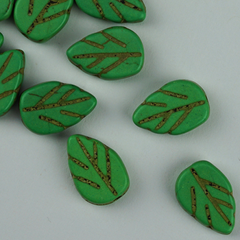 #FF-023 Green Leaf Fab Flower Bead Sundance Designs
