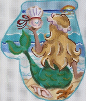 KL195-2 MERMAID AT THE BEACH 18 Mesh LARGE MITT KAMALA