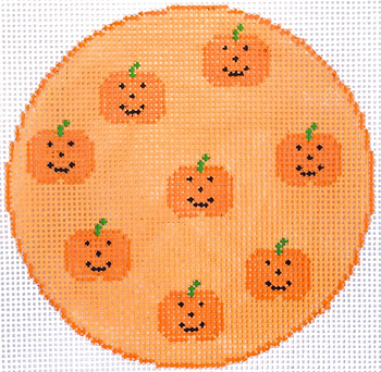 HB-508 Pumpkins Coaster/Ornament 4" Round 18 Mesh Hummingbird Designs