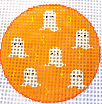 HB-511 Ghosts Coaster/Ornament 4" Round 18 Mesh Hummingbird Designs