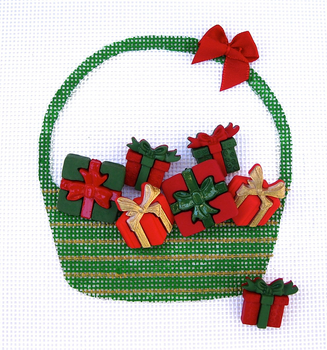 HB-282B Christmas Gifts Basket 3 1⁄2 x 3 3⁄4 18 Mesh Hummingbird Designs