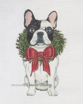 DM-DG04A Hildy Boston Terrier Ornament 2.75x4.5 18 Mesh Danielle Murray