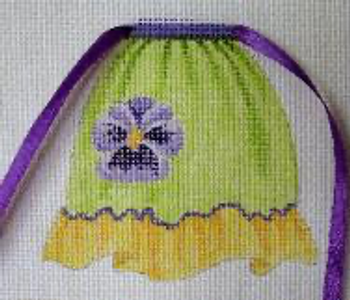 1626 Pansy Pocket 5 x 5 13 Mesh Pocket Apron Jane Nichols Needlepoint