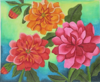 132907 DAHLIA GARDEN 14 x 12.5 18 Mesh JULIE THOMPSON