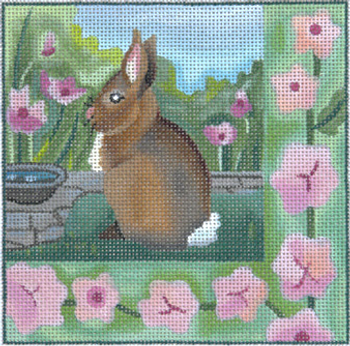 182151 Garden I Bunny 5 x 5 18 Mesh JULIE THOMPSON