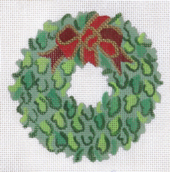 188350 Christmas Wreath to Trim 4.5 x 4.5 13 Mesh JULIE THOMPSON