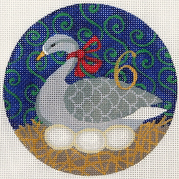 188606 6 Geese a Laying 4.5" diameter 13 Mesh WITH STITCH GUIDE JULIE THOMPSON