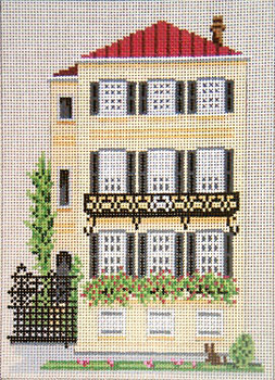 #842 Yellow "Sister" (Charleston, SC) 18 Mesh - 5" x 7" Needle Crossings