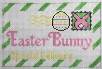 RD 110 Mini Easter Bunny Letter 18M 3.5"x5.5" Rachel Donley Needlepoint Designs 