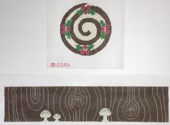 RD 056 Yule Log Cake 13M 6"x4"x19""Rachel Donley Needlepoint Designs