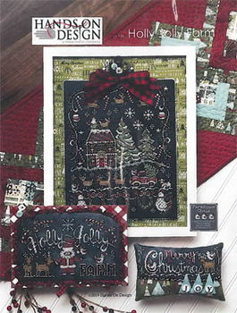 Holly Jolly Farm Sampler is 135 x 170, Sign is 124 x 74 & Small is 109 x 37 by Hands On Design 19-2827