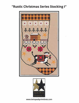 Rustic Christmas Series Stocking I 110w x 181h by Twin Peak Primitives 19-2459