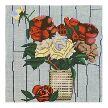 50029	VICT	Roses, small on old barnwod	10x 10	18 Mesh Patti Mann