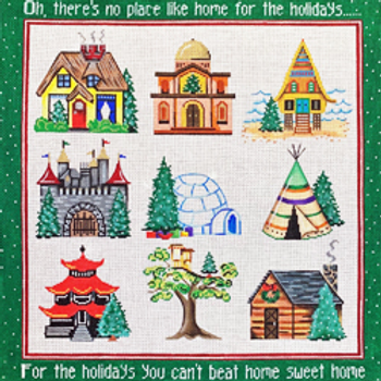 40030	CHR	No Place Like Home for the Holidays, with border	14 x 14	18 Mesh Patti Mann