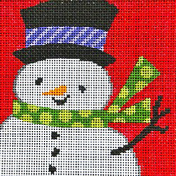 11066	CHR	ornament, retro snowman       	4" diam 18 Mesh Patti Mann