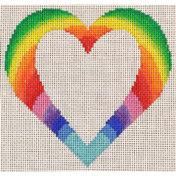 22117	MIN	Rainbow heart, plain	4.5 x 4.5 18 Mesh  Patti Mann