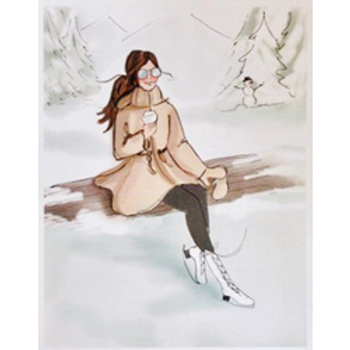 20065	RHD	Ice skater takes a break 10 x 12 18 Mesh  Patti Mann