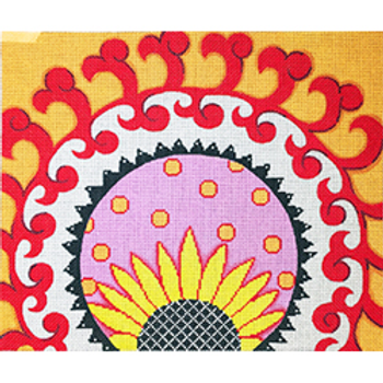 11575	PP	sunflower swirl, red/or/pink/yellow	12 x 14	13 Mesh  Patti Mann