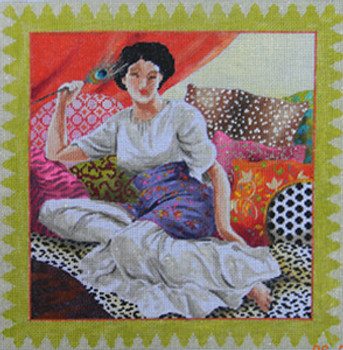 PE106 Lady/ Green Border 14 x 14   13M Colors of Praise 