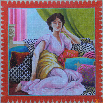 PE107 Lady/ Red Border 14 x 14   13M Colors of Praise 