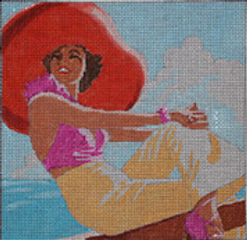 PE103 Lady with Red Hat 9x9  13M Colors of Praise 