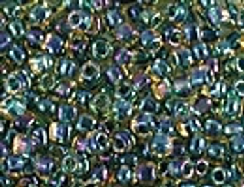 Triangle TR10-1826 Midnight Blue Lined Topaz AB Size 10 Miyuki Beads Embellishing Plus