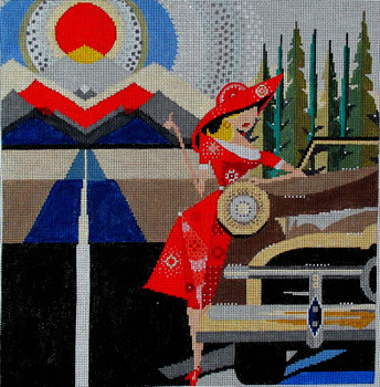 DB-13	Broke Down in Denver	11x11.5 18 Mesh Tapestry Fair DOMINIC  BORBEAU