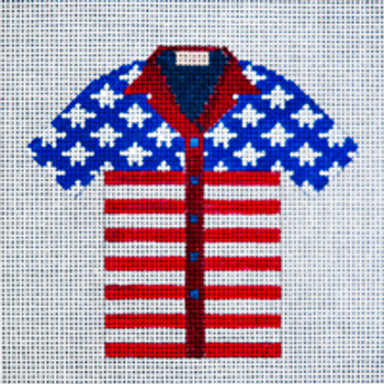 Miscellaneous L656 Red, White & Blue Shirt 5 x 5 18 Mesh JP Needlepoint