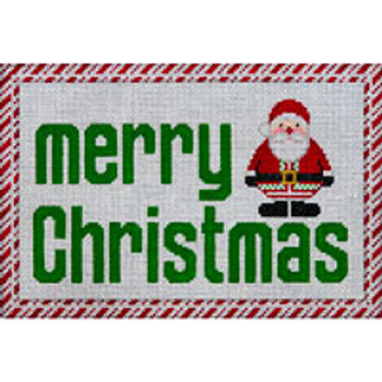 CHRISTMAS X228 Merry Christmas w/Santa Claus 7 x 11 13 Mesh JP Needlepoint