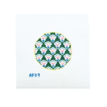 Green Provence AF89 4" Round 13 Mesh Anne Fisher Needlepoint, llc