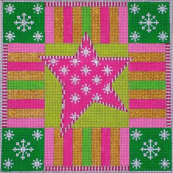 S109-13 Holiday Star  13 Mesh 8 x 8  EyeCandy Needleart