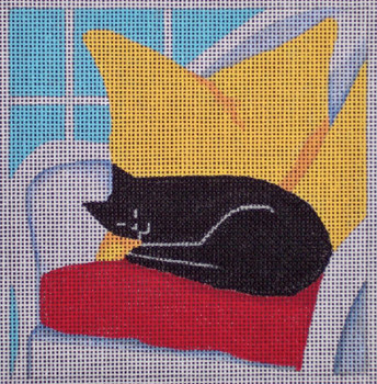 C104-13 Sleepy Kitty 13 count 6.75x7 EyeCandy Needleart