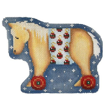 CT-2068 Palomino Horse /Wheels Ornament 4.5 x 4 18 Mesh  Associated Talents