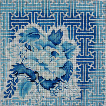 D-1902 Floral Fretwork Chinoiserie 14 x 14 13Mesh  Associated Talents