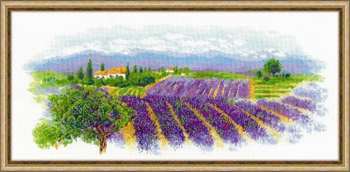 RL1690 Riolis Cross Stitch Kit Blooming Provence 21.75" x 9.75" ; White Aida; 14ct 